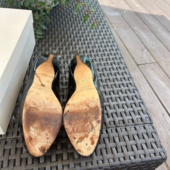 Jimmy Choo Cosmic 120 mm Black Patent Leather Heels Size 37 - Picture 5 of 12